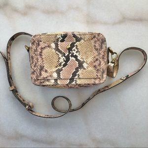 Madewell Camera Bag Snake Embossed Leather